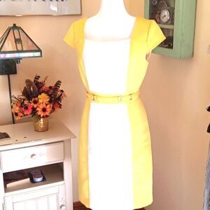 Sandra Darrin Bright Yellow Textured Dress
